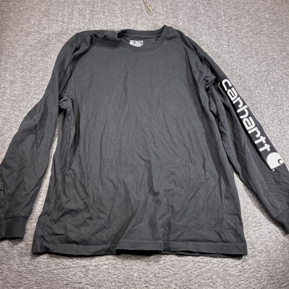 Carhartt T-Shirt Mens XL Black Long Sleeve Graphic TK0231-M Loose Fit Baggy